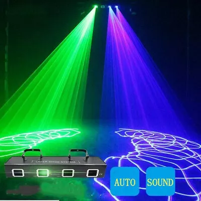 Mini GB Green Blue 4 Lens DMX512 Laser Stage Light Home Party Lamp Dj Projector • $209