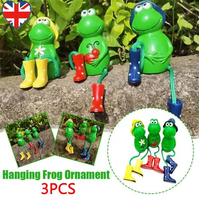 3PCS Frog Outdoor Resin Garden Ornaments Sitting Toad Plant Pot Decor UK • £9.95