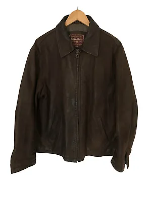 Mens Premium MARLBORO CLASSICS LEATHER JACKET Brown Coat Top Heavy Casual XL • $123.30