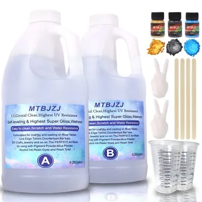 Crystal Clear Epoxy Resin Kit Scratch Resistant UV Resistant Resin And Hardener • $43.30