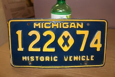 Vintage MICHIGAN HISTORIC VEHICLE License Plate Chevrolet Ford Mopar Hot Rat Rod • $19.95