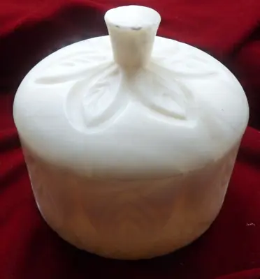Vintage Lidded Carved Marbled Stone Dressing Table Trinket Jar Pot Translucent • £14.99