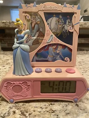$15 • Buy Vintage Disney Cinderella Storytelling Alarm Clock Rare Night Light Dc94516