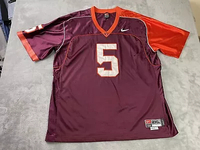 Nike Virginia Tech Hokies Jersey # 5 VT Football XXL / XL Mens Stitched • $23.99