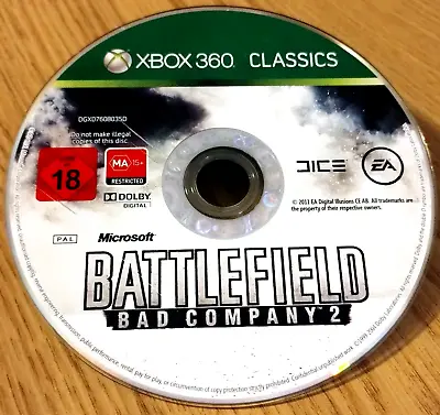 Battlefield: Bad Company 2 Xbox 360 Classics Game Disc [Tested] - Action FPS • $6.99