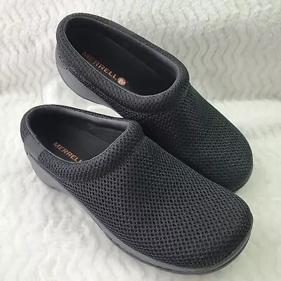 Merrell Encore Breeze 3 Black Mesh Mules Womens 7.5 Loafer Slip On Shoes Mocs • $20