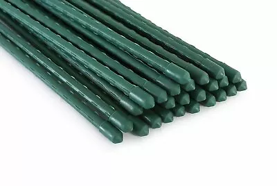 $28.49 • Buy 25Pcs 36'' Metal Plastic Coated Garden Supporting Stakes Steel Plant Stakes