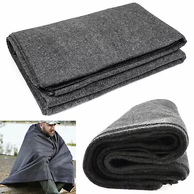 $31.99 • Buy 1 Wool Blanket Outdoor Cover Military Camping Survival Warm 51 X80  2lbs Large