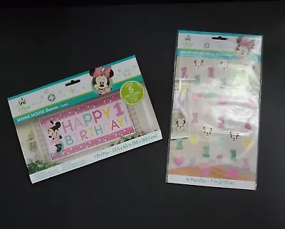Minnie Mouse 1st Birthday Party String 6 Pcs Disney 7 Ft + 5 Ft Banner SET • $17.95
