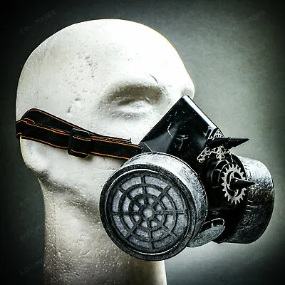 Steampunk Respirator Gas Mask Masquerade Halloween Cosplay Party Mask Silver • $18.90