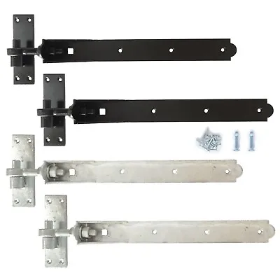 Adjustable Gate Hinges Heavy Duty Hook And Band Garden Shed Door In Galv & Black • £75