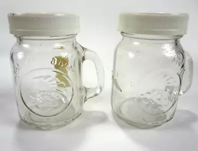 Salt And Pepper Shakers Mason Jars Golden Harvest Ball Glass Pack Of 2 Clear • $7.55