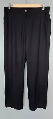 Vintage JULIUS LANG Black Womens 100% Wool Trousers Tyrolean Oktoberfest M - L • $22.40