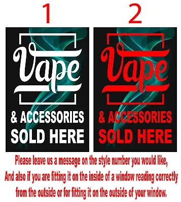$10.73 • Buy Vape Shop Window Sign Sticker Graphic Decal Advert 001