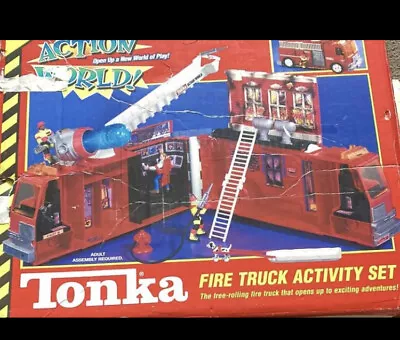 RARE Vintage TONKA Action World Fire Truck Activity Set **Damaged Box • $94.03
