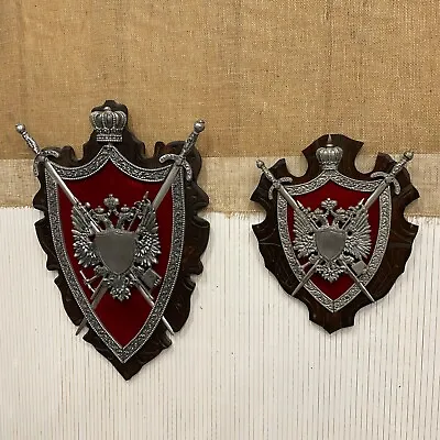 Coat Of Arms Sword Eagle Crest & Shield Set Vintage 70's MCM Wall Decor Displays • $124.99