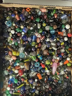 Lot Of 25 Hand Made Colorful Murano Style Glass Beads Drilled Jewelry Making • $8.15