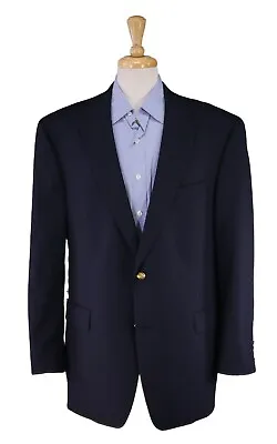 Hart Schaffner Marx Current Navy Blue W/ Metal Buttons Wool Blazer Jacket 46R • $40
