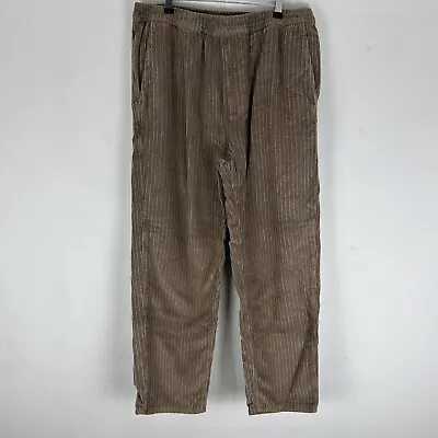 Iets Frans Corduroy Taupe Brown Crop Trousers MEDIUM - LARGE W30-36” L27” • £15