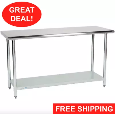 24  X 60 Adjustable Table Work Prep Undershelf Restaurant Indoor Stainless Steel • $183.99