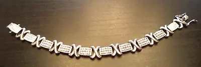 Stunning Vintage Estate Signed Tested Genuine Diamond 7 3/8  Bracelet!!! G517 • $21.50