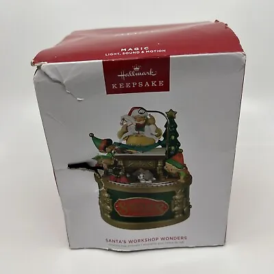 Hallmark Christmas Ornament Santa's Workshop Wonders Light Sound Motion NEW • $20.99