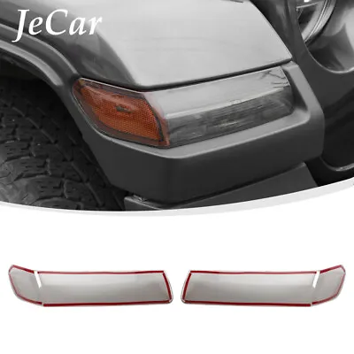 Smoked Black Front Eyebrow Light Lamp Cover Trim For Jeep Wrangler JL JT 2018+ • $28.37