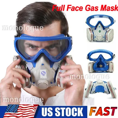 Gas Face Mask Respirator Painting Spraying Filter Safety Chemical Air Protection • $14.99