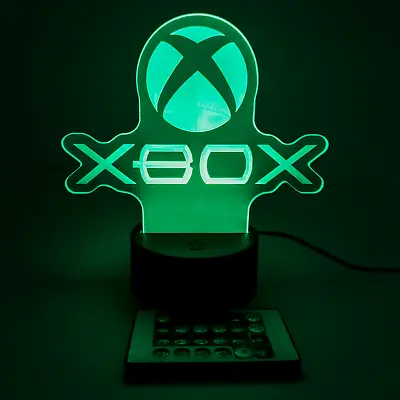 X BOX LED Edge Lit Night Light Sign W/16 Color Base & Remote • £28.94