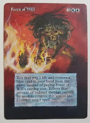 MtG Altered Force Of Will (#42) - Alliances - Custom Art FREE NEXT DAY SHIPPING • $50