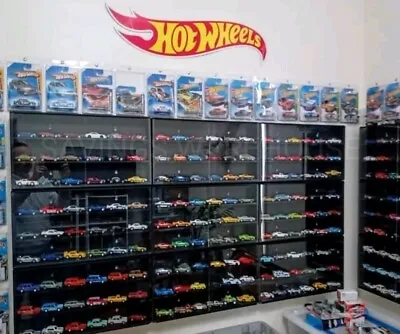 Display Case For Hot Wheels 1:64 Scale 24 Diecast Toy Cars Wall Cabinet BNIB • $84.99