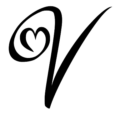 Heart Monogram Letter V Vinyl Decal Sticker For Home Cup Car Decor Choice • $8.99