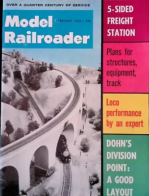 Model Railroder Magazine February 1963 Plans For Structures Equipment Track • $14.99