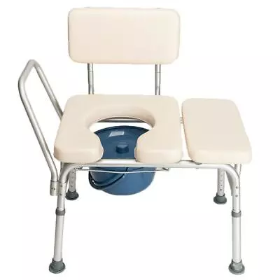 Aluminum Shower Chair/Bedside Commode  Padded Seat For Adults Medical Handicap • $65.95