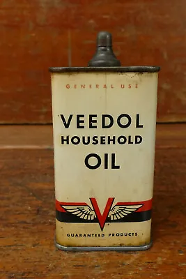 RARE Vintage Original Veedol Flying A Household Oil Lead Top 4oz Handy Oiler Can • $499.95