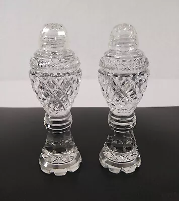 Pair Vintage Bohemia Cut Crystal Salt And Pepper Shakers • $23.50