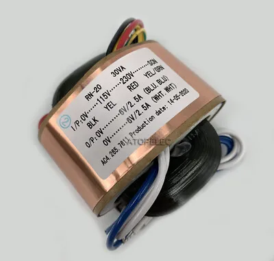 115V/230V 30W R-Core Shielded Transformer For Amplifier Preamp AMP 6V+6V 2.5A • $25.95