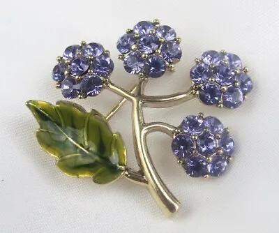 Monet Lavender Purple Rhinestone Berry Berries Flower Cluster Brooch Pin • $11.99