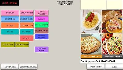 EPOS Pos Till System Ivision Takeaway Restaurant Delivery Software • £250