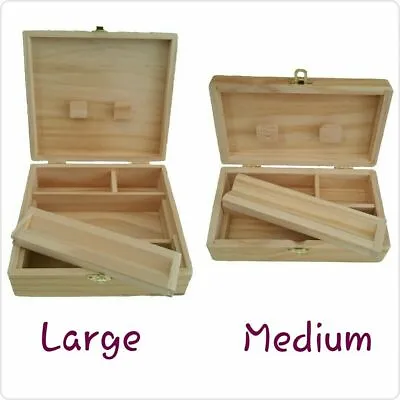 £14.88 • Buy Rolling Supreme Stash Storage Wooden Box Compartment Medium Large Smokers Box