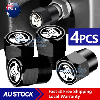 4X Car Tyre Valve Caps Black For Holden Commodore HSV RX6 OEM Wheel Stems • $7.95