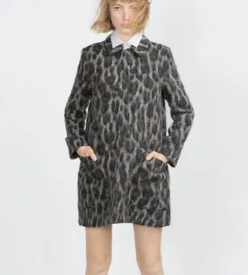 $89.99 • Buy Zara Leopard Alpaca Wool Coat Sz XS