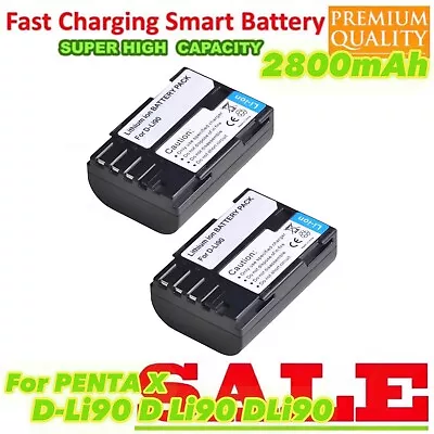 2x 2800mAh D-Li90 DLI90 Battery For Pentax K-3 K-5 K5 K-7 K7 K-3 II K-5 II • $43.77