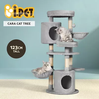 I.Pet Cat Tree Tower Scratching Post Scratcher 123cm Wood Condo House Toys Bed • $74.95