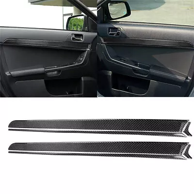 6Pcs Carbon Fiber Interior Door Panel Cover Trim For Mitsubishi Lancer 2008-2015 • $34.50