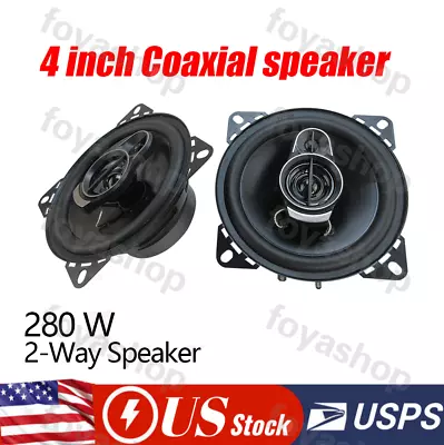 4  Inch 280 Watt Max 2 Way Car Audio Stereo Coaxial Speakers Pair Subwoofer  • $22.99