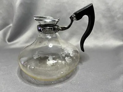 Cory DGL Glass Coffee Pot Carafe Flip Top Silver Tone Lid 6 Cup Vtg No Chips • $20