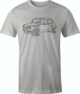 $20 • Buy Vintage Fiat 500 Line Drawing Printed On Men's Shirt.  FREE SHIPPING !!! 