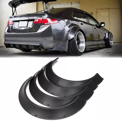 Black Fender Flares CONCAVE Extra Wide Wheel Arches Kit For Acura TSX 2004-2014 • $99.11