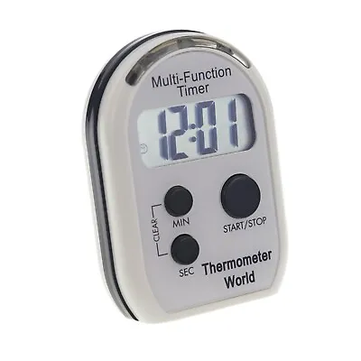 £9.95 • Buy Vibrating Kitchen Timer & Clock Flashing Audible Ideal For Baking Cooking In-091